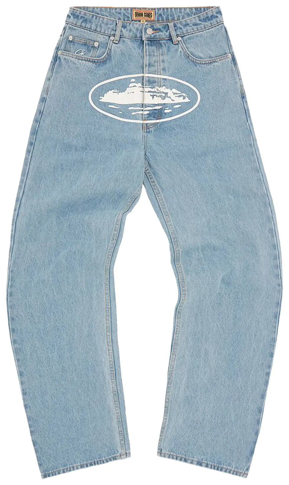 Corteiz Alcatraz Baggy Jeans 'Washed Blue'