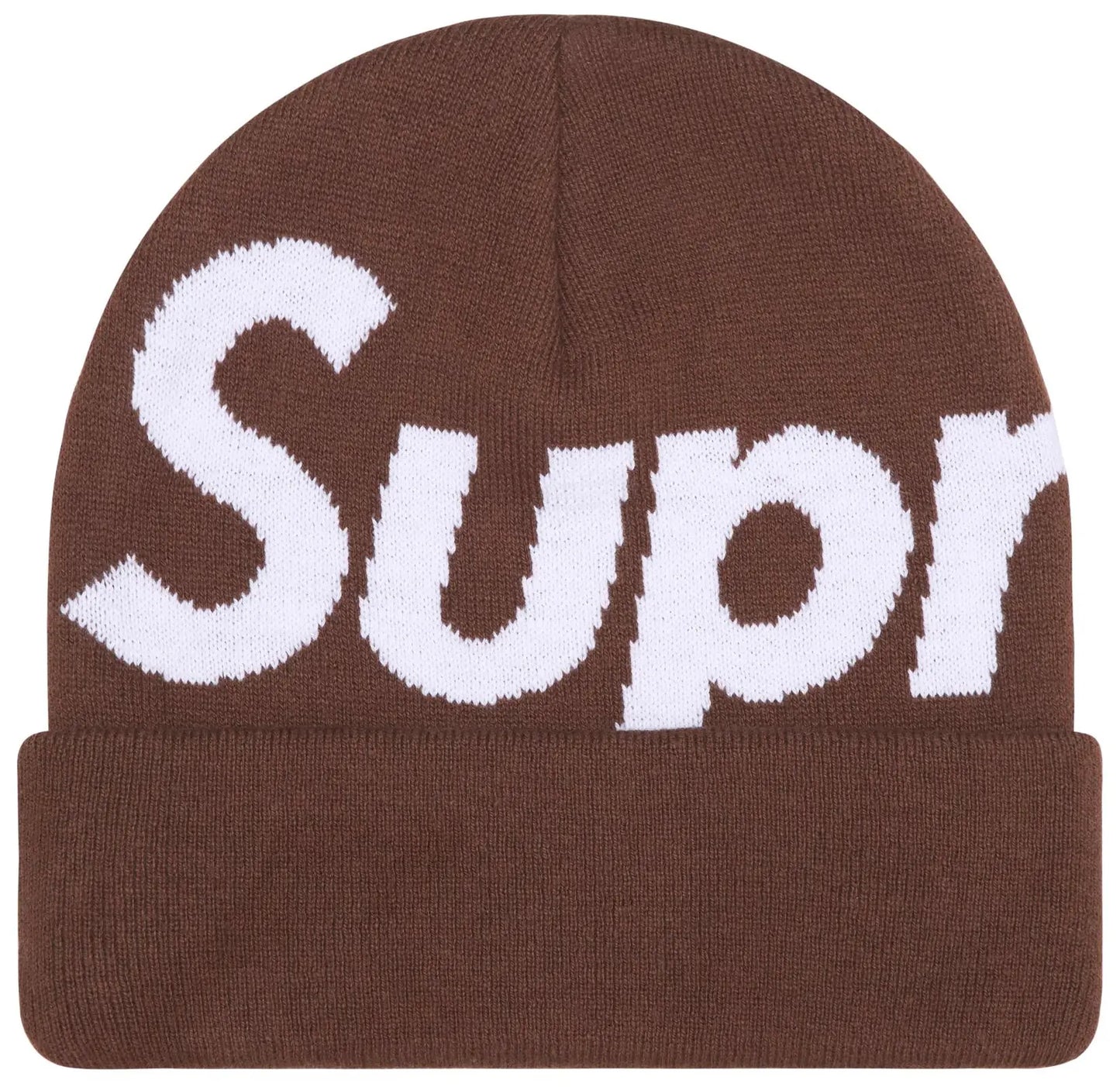 Supreme Big Logo Beanie Brown