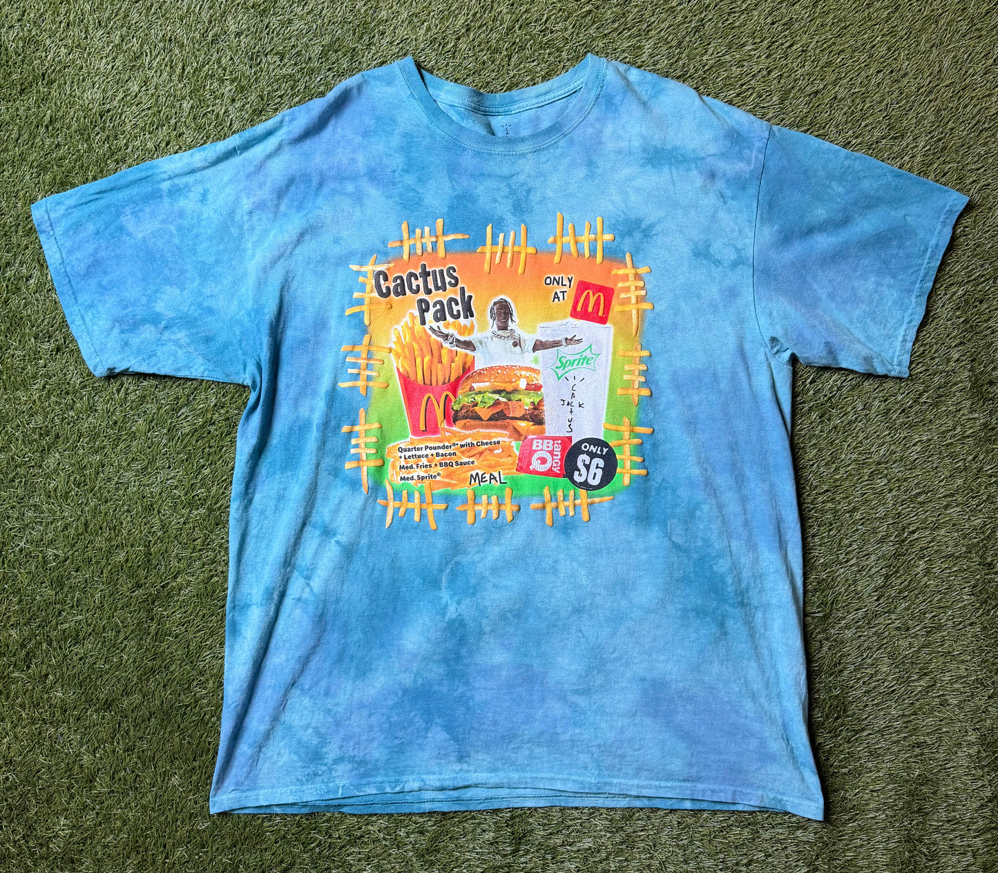 Travis Scott x McDonalds Cactus Jack Pack Tie Dye T Shirt
