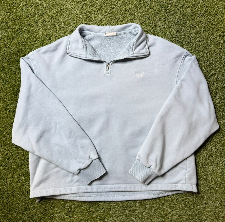 Kith Script Sky Blue Quarter Zip Sweater