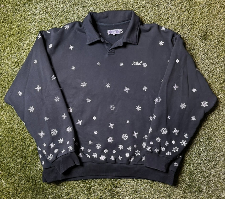 Kith Kithmas Snowflake Rugby Green Pullover