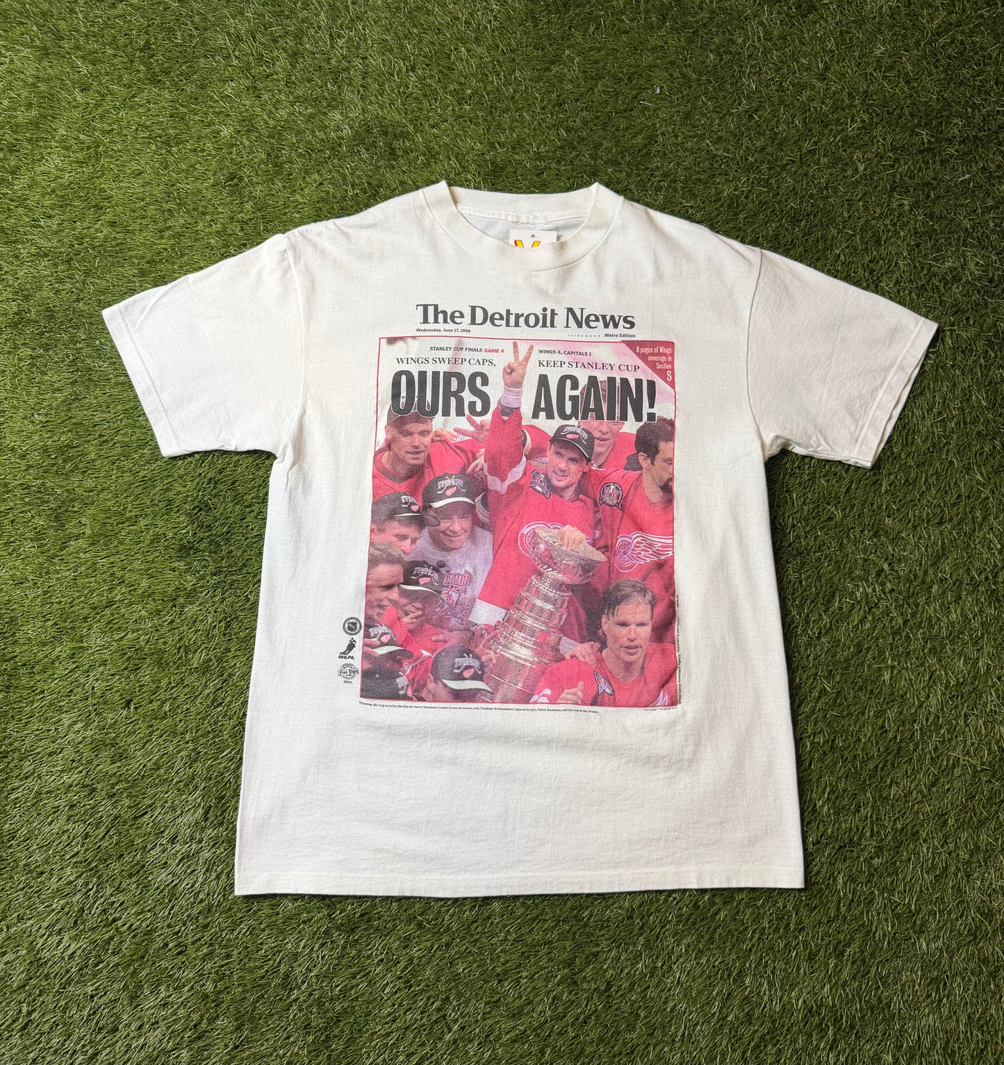 Vintage 1998 Red Wings Detroit News T Shirt