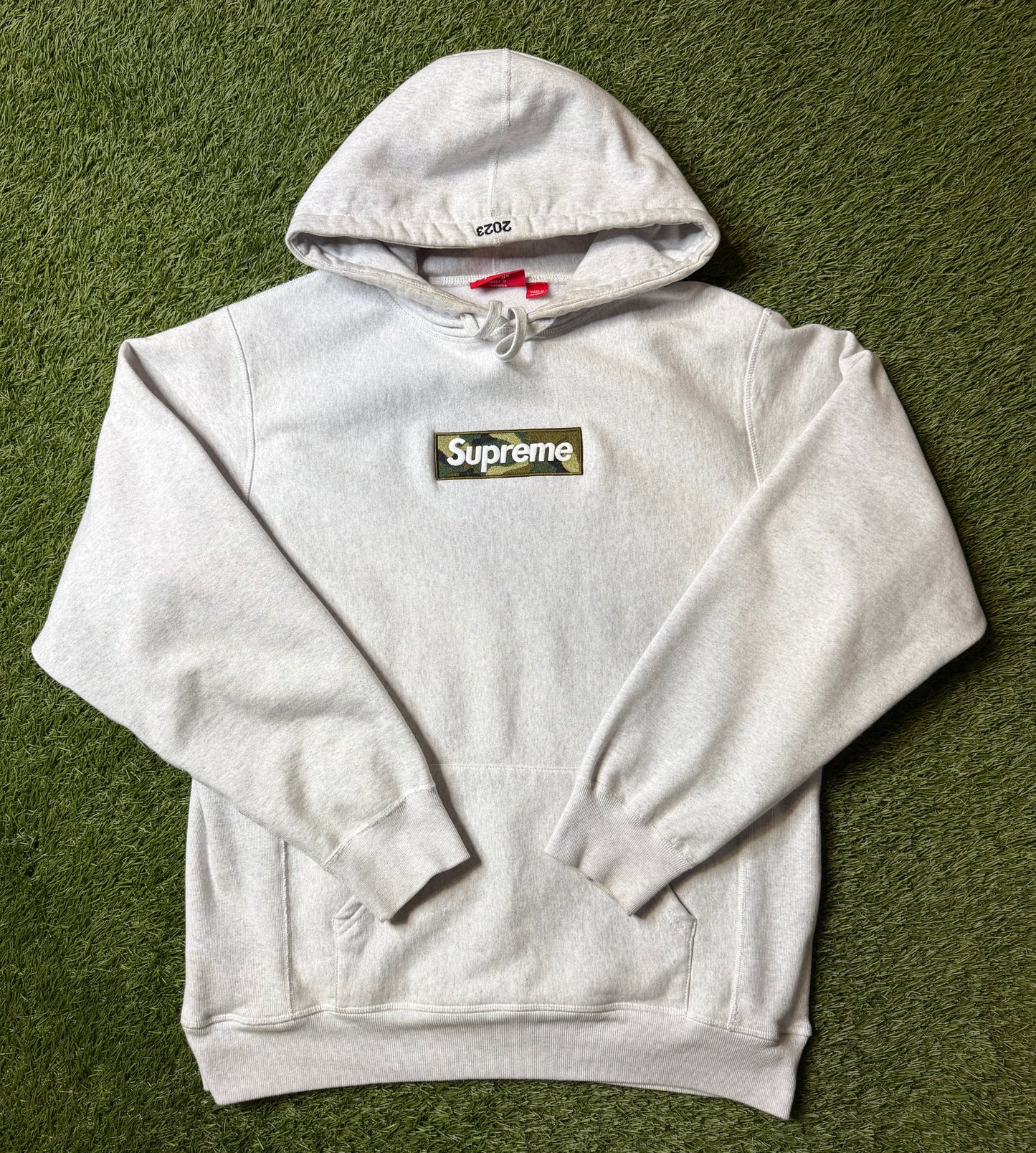 Supreme Box Logo Ash Grey Hoodie (FW23)