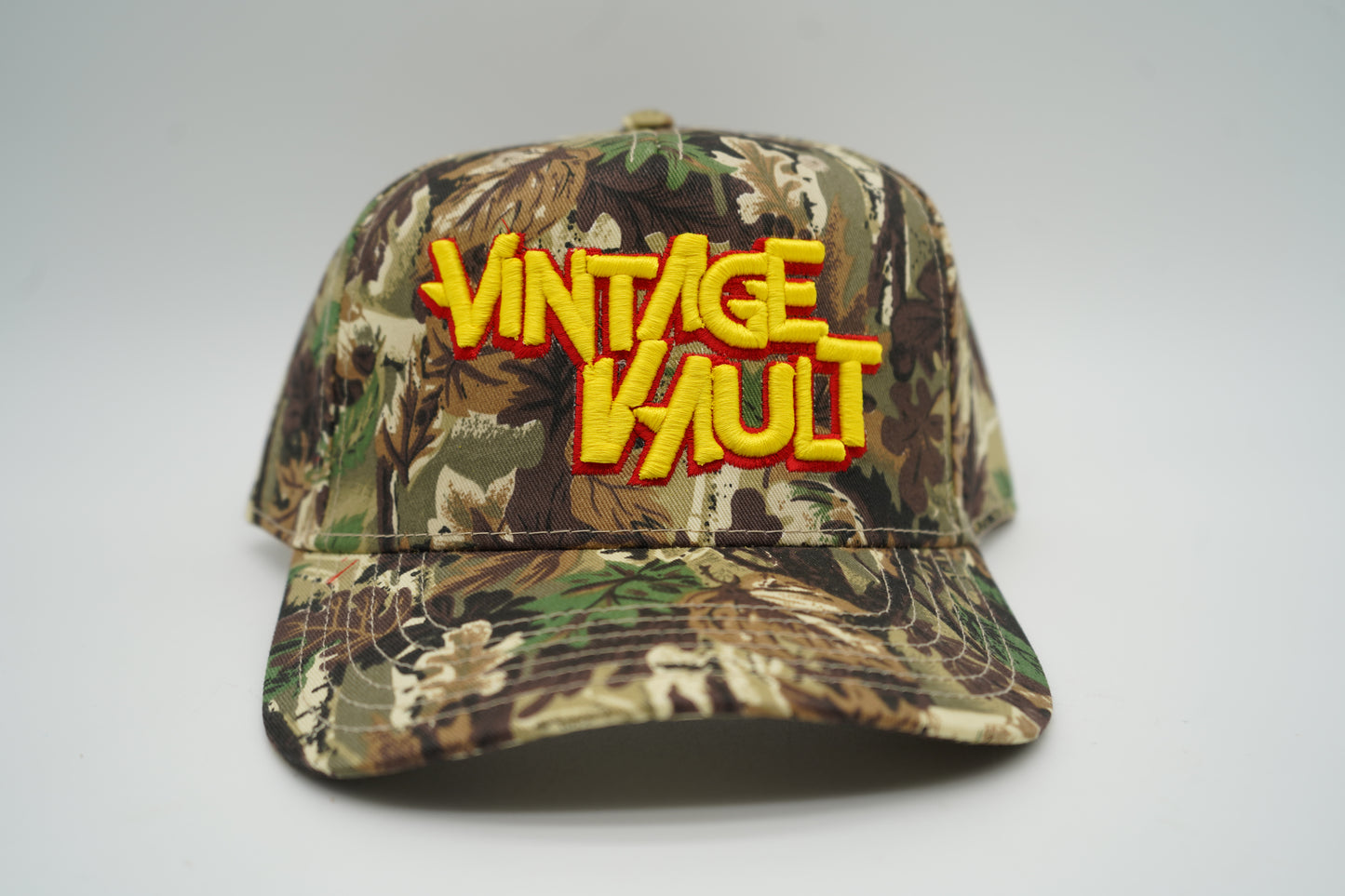 Vintage Vault Camo Spellout Hat