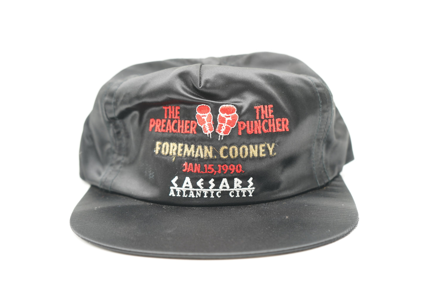 Vintage 1990 Preacher vs. Puncher Satin Strapback Hat