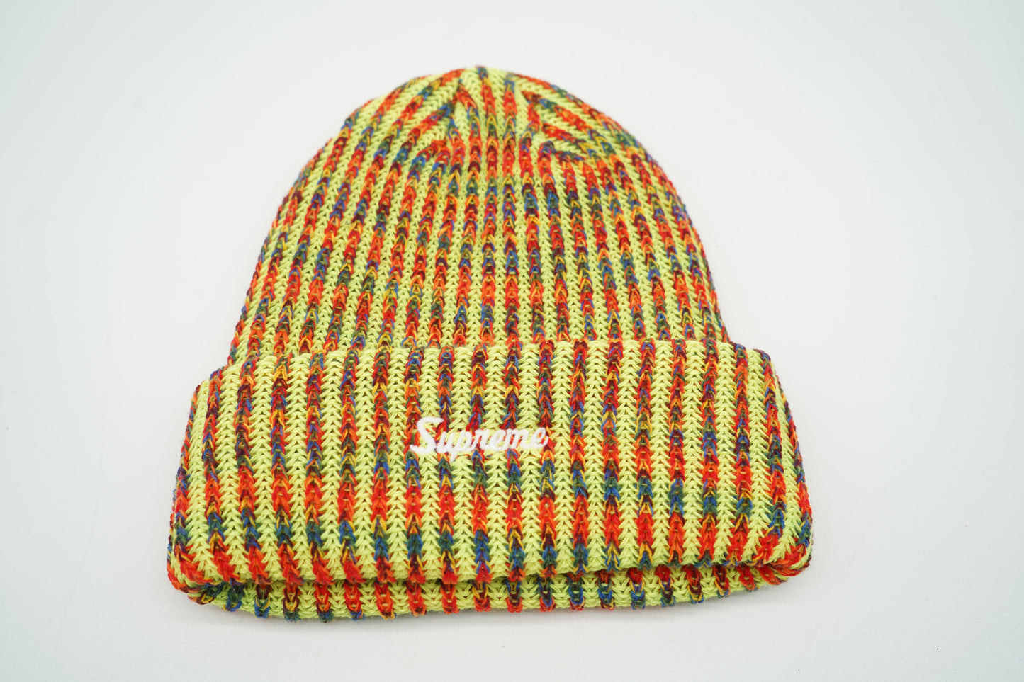 Supreme Rainbow Loose Gauge Beanie (FW25) Neon Yellow