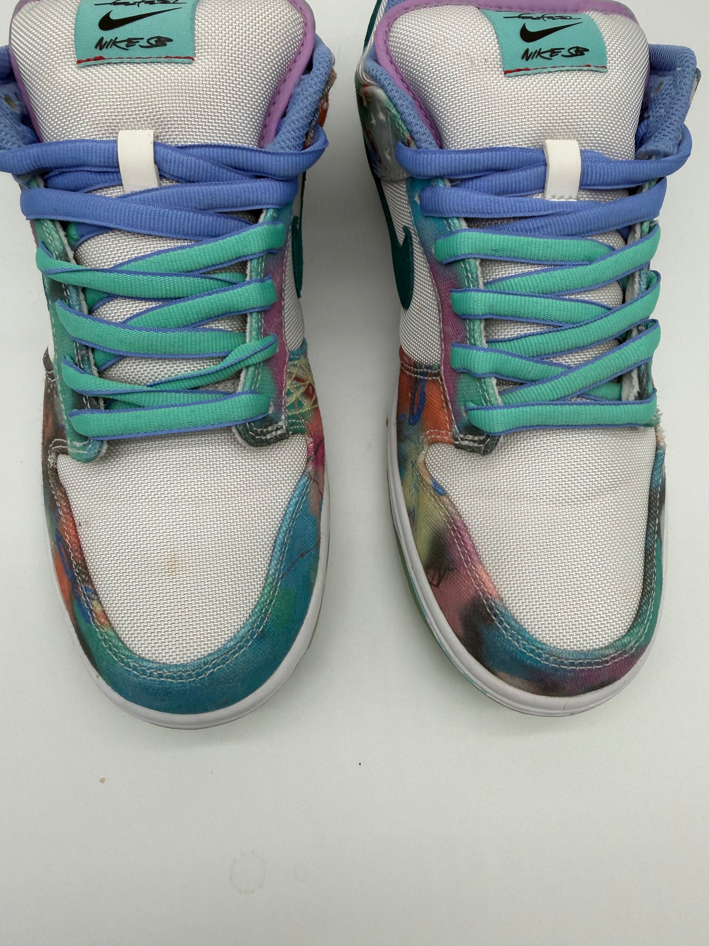 Futura Laboratories Bleached Aqua Nike SB's