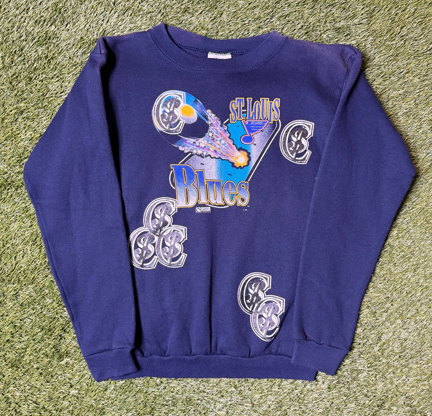 Chris Smokes Vintage St Louis Blues Youth Crewneck