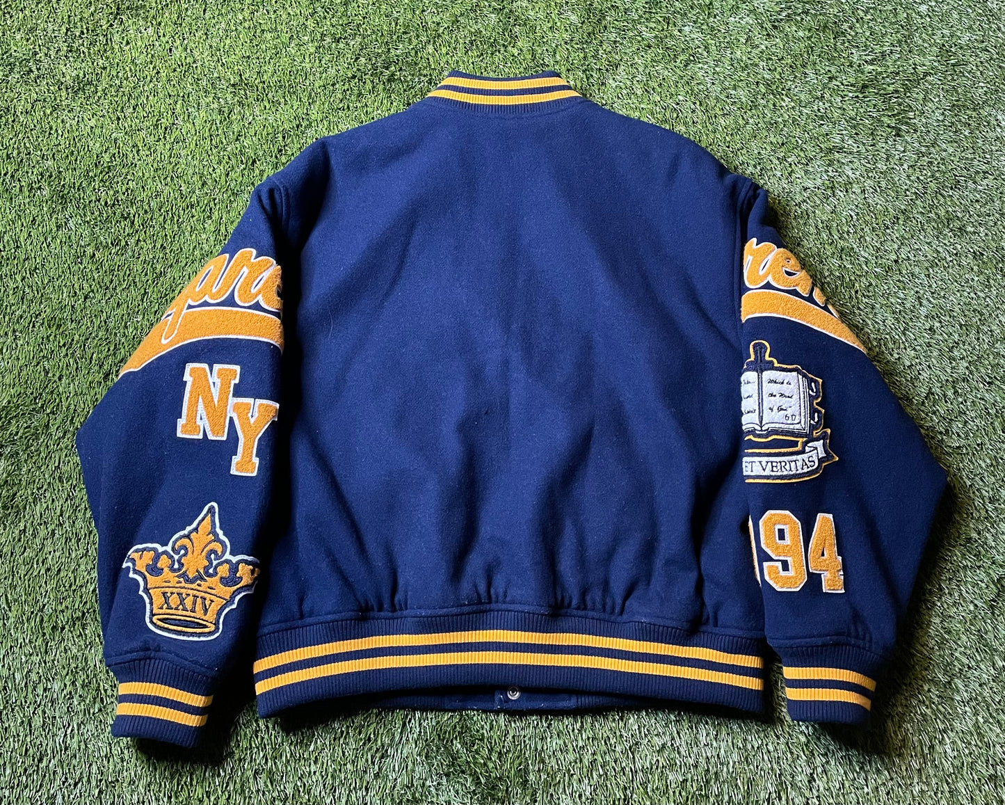 Supreme Veritas Varsity Jacket 'Navy'