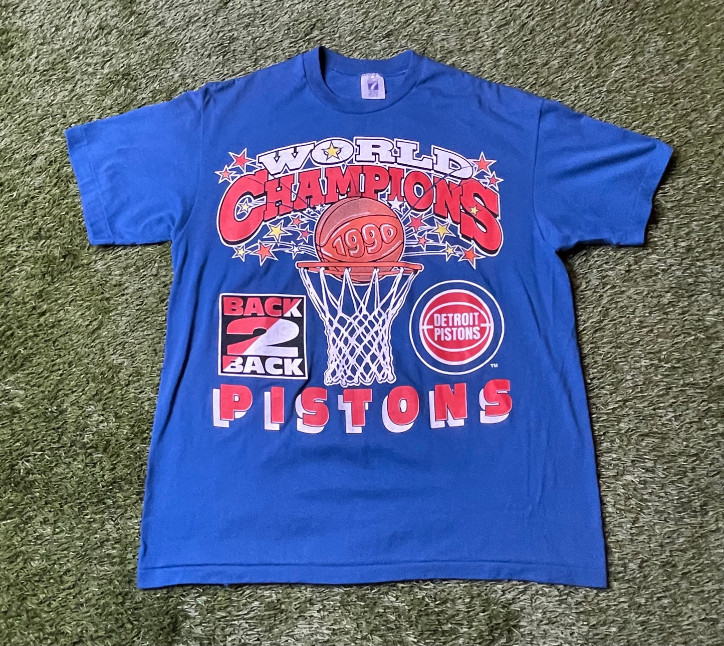 Vintage 1990 Detroit Pistons Back to Back Champs T Shirt