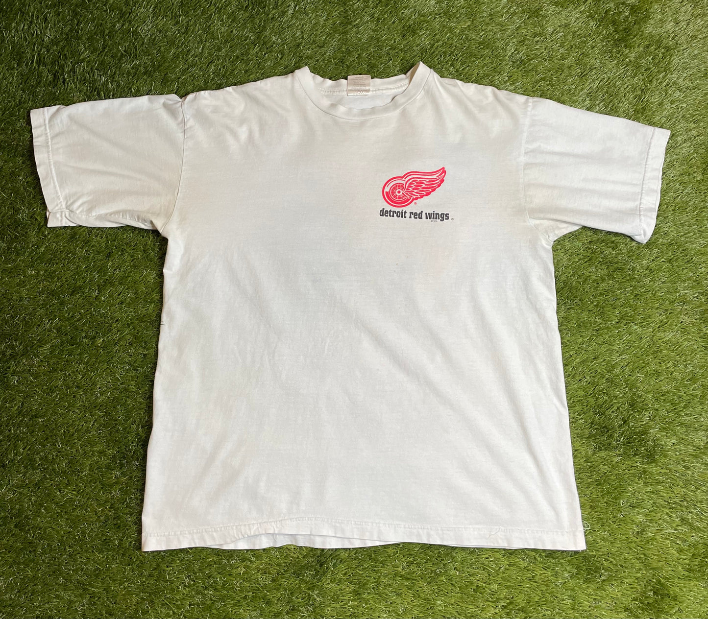Vintage Detroit Red Wings Helmet T Shirt