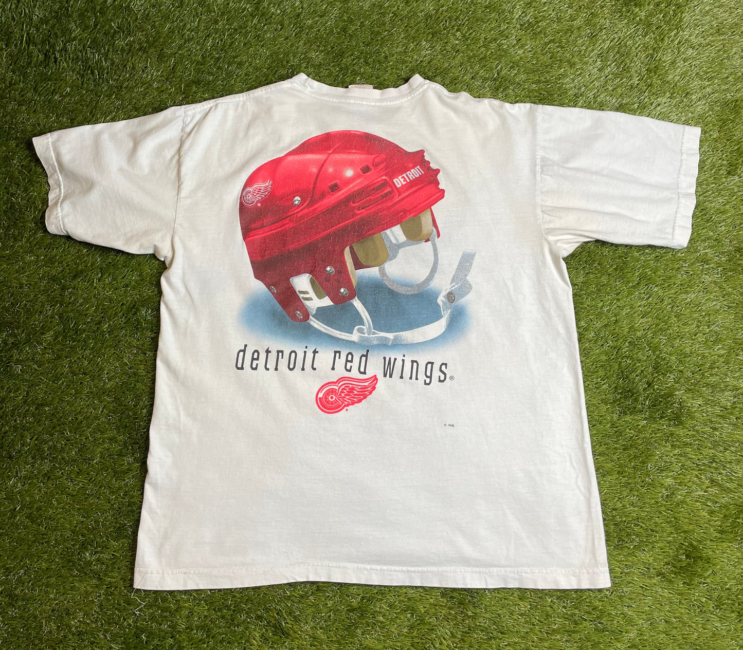 Vintage Detroit Red Wings Helmet T Shirt