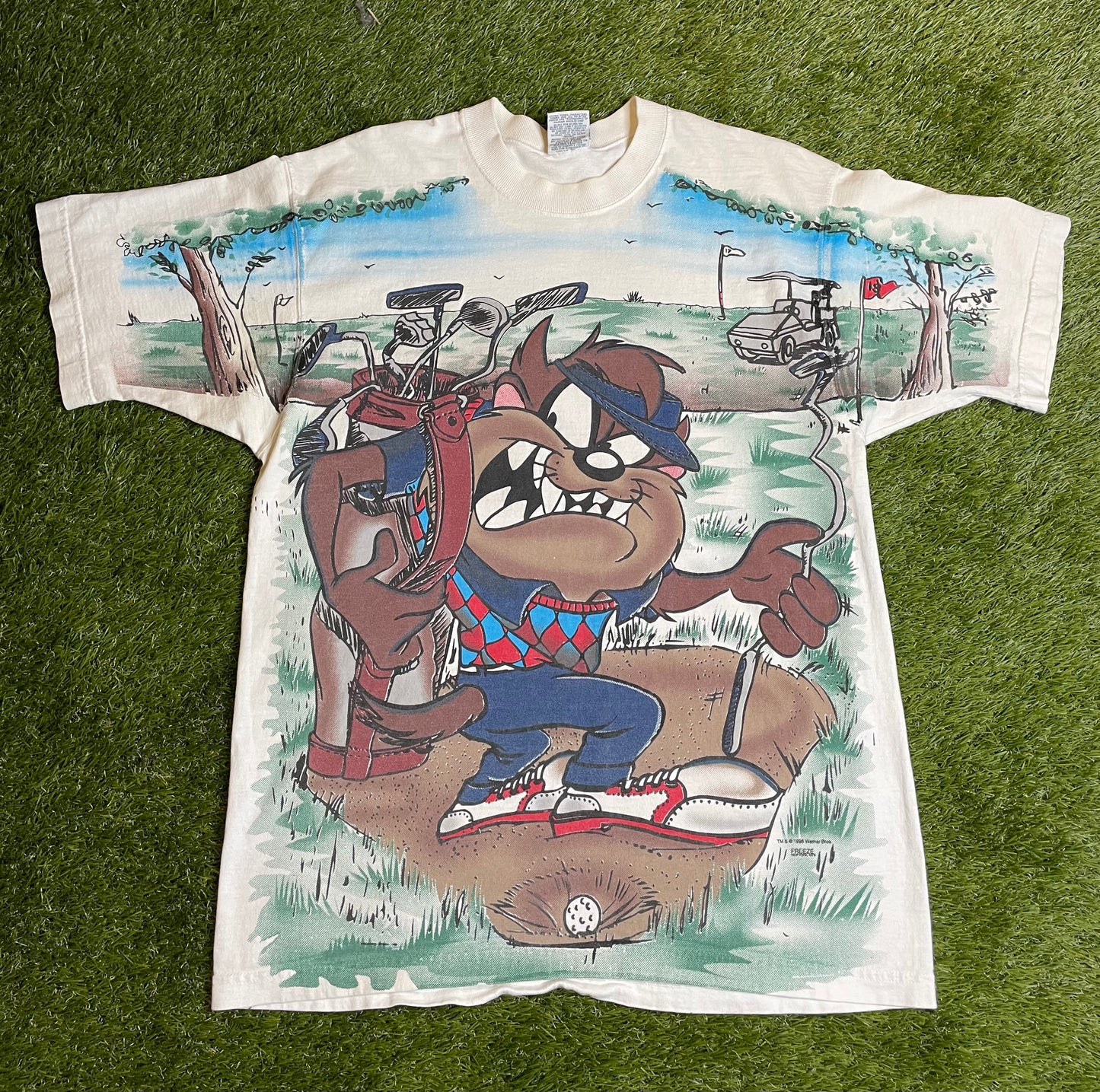 Vintage 1995 Taz Golf AOP T Shirt