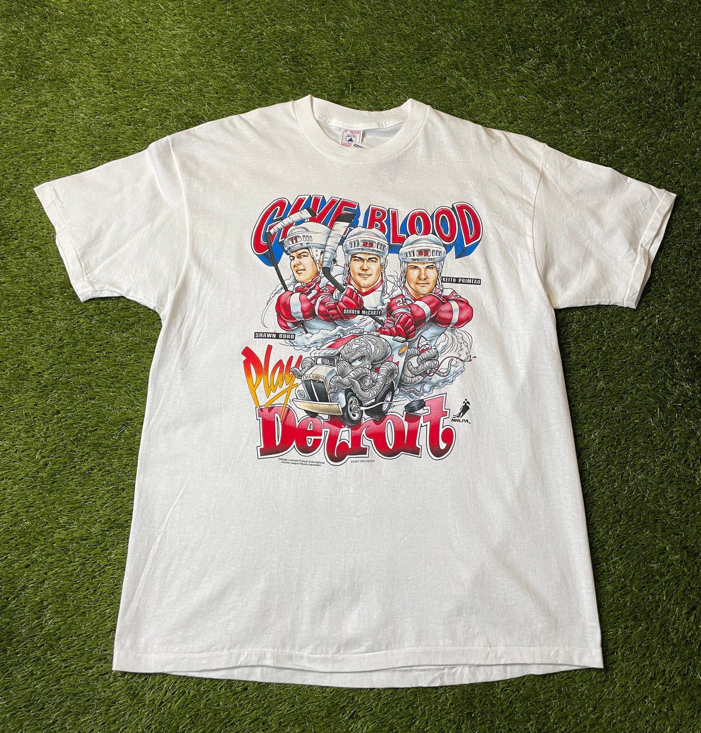Vintage Detroit Red Wings Give Blood T Shirt