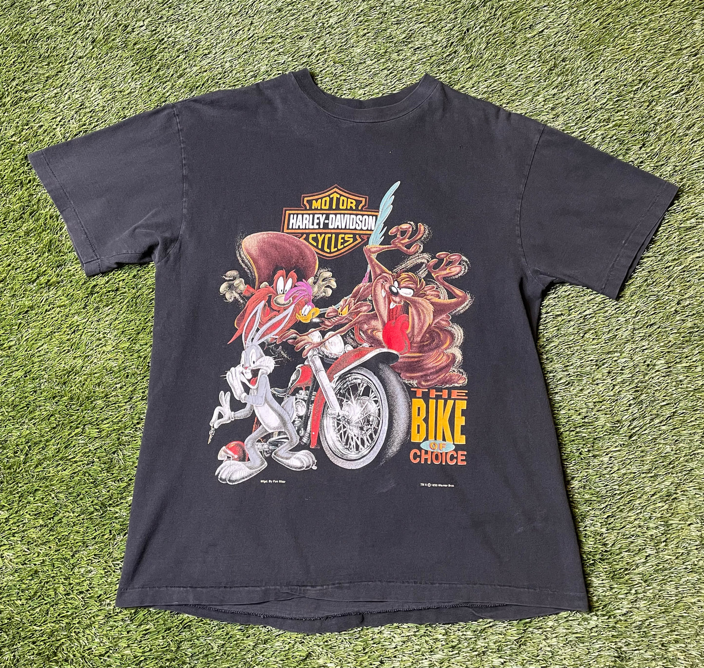 Vintage 1993 Looney Toons Harley Davidson T Shirt