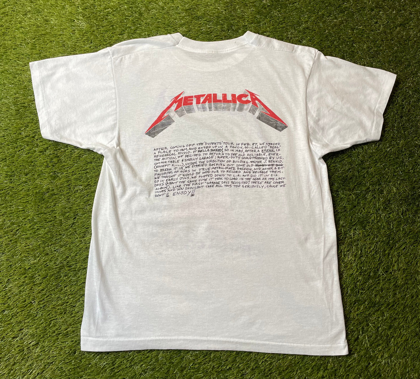 Vintage 1987 Metallica Crash Course Band T Shirt