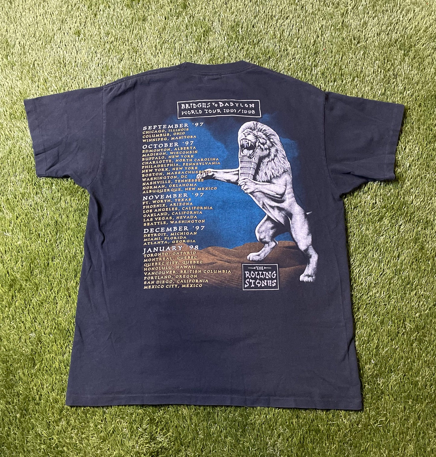 Vintage 1997 Rolling Stones Bridges to Babylon Tour T Shirt