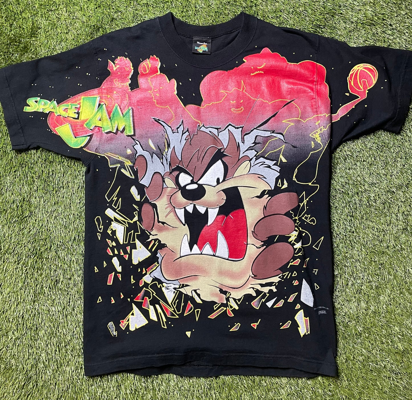 Vintage 1996 Space Jam Taz AOP T Shirt