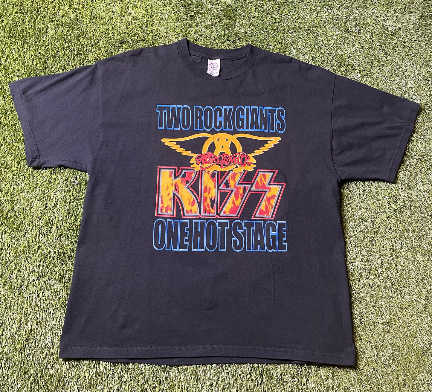 Vintage 2000's Kiss Aerosmith Tour T Shirt