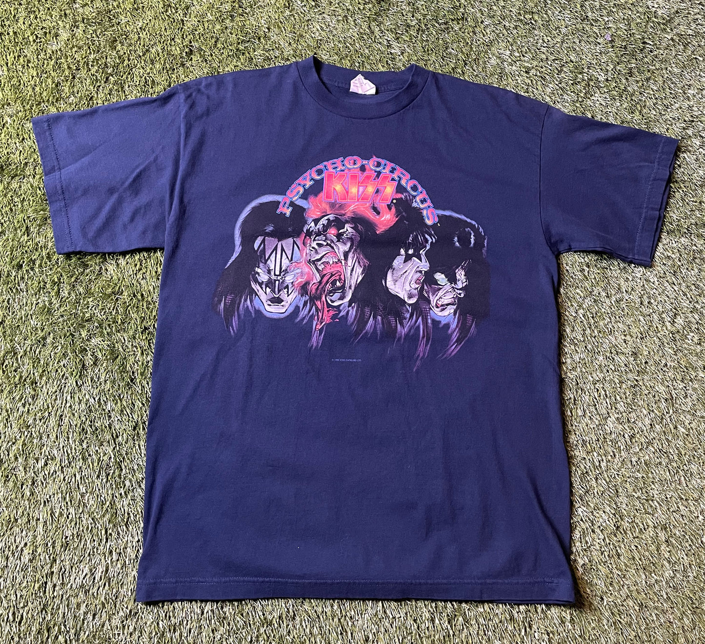 Vintage 1998 Kiss Psycho Circus Blue T Shirt