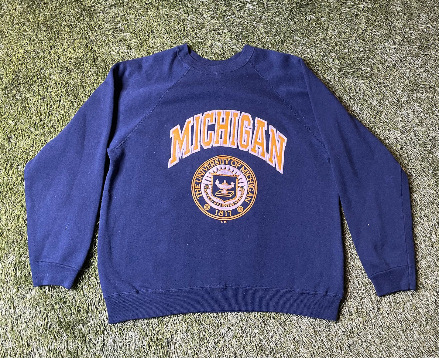 Vintage 80's Michigan Puff Print Crewneck