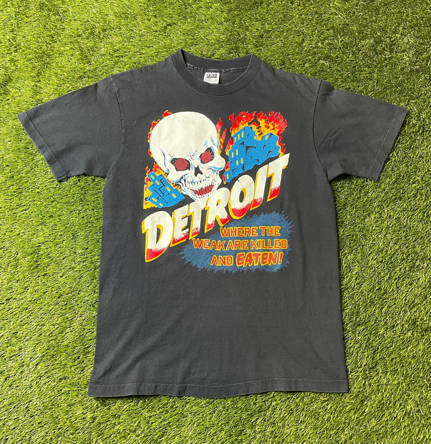 Vintage 90's Detroit Where the weak are Killed & Eaten T Shirt