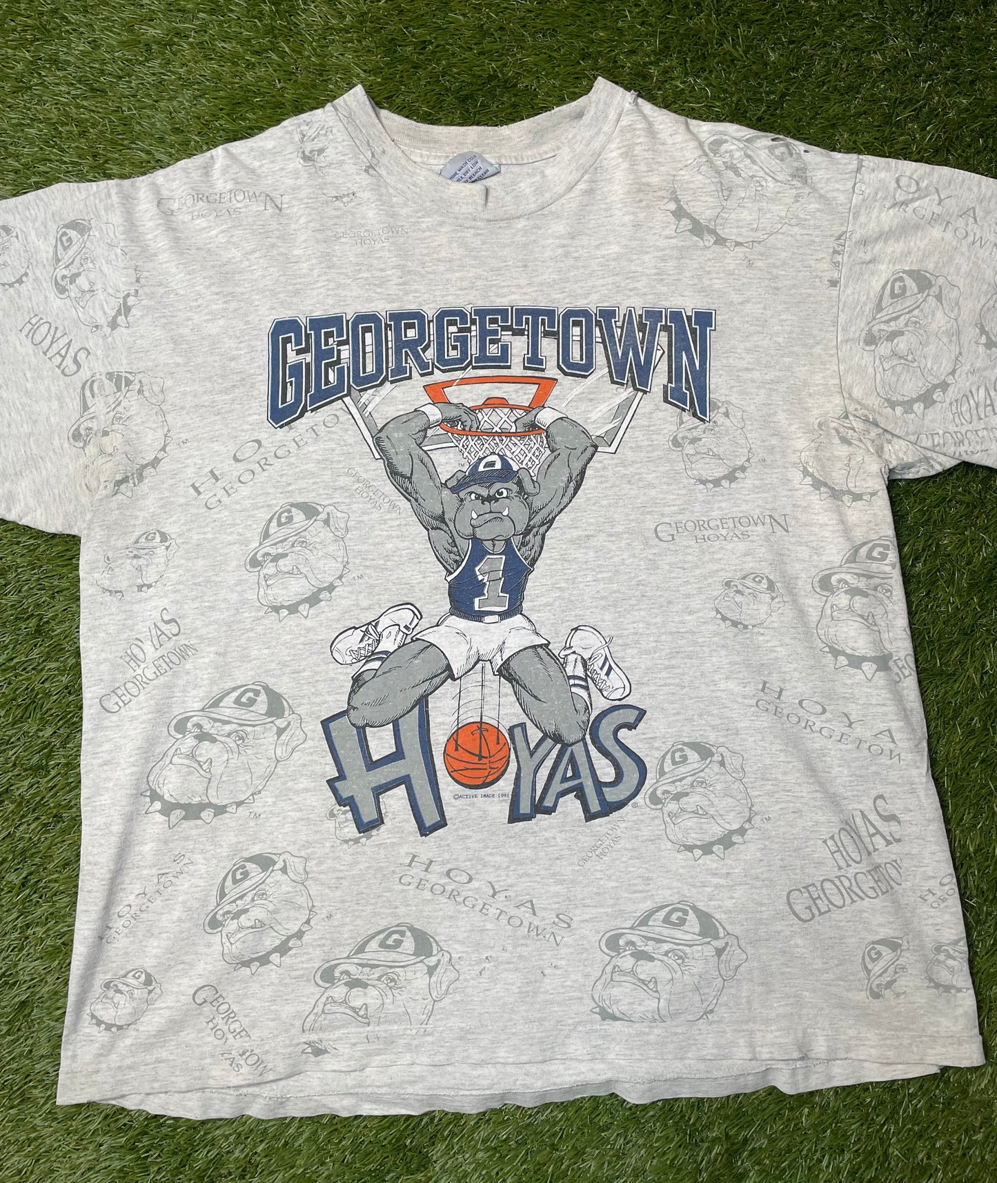Vintage 1991 Georgetown AOP T Shirt