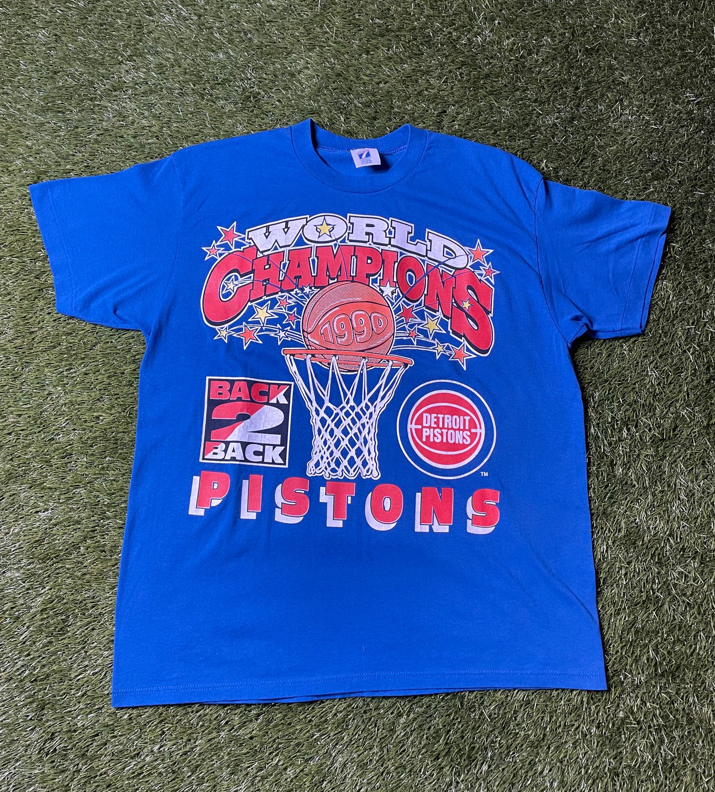 Vintage 1990 Detroit Pistons Back to Back Champs T Shirt