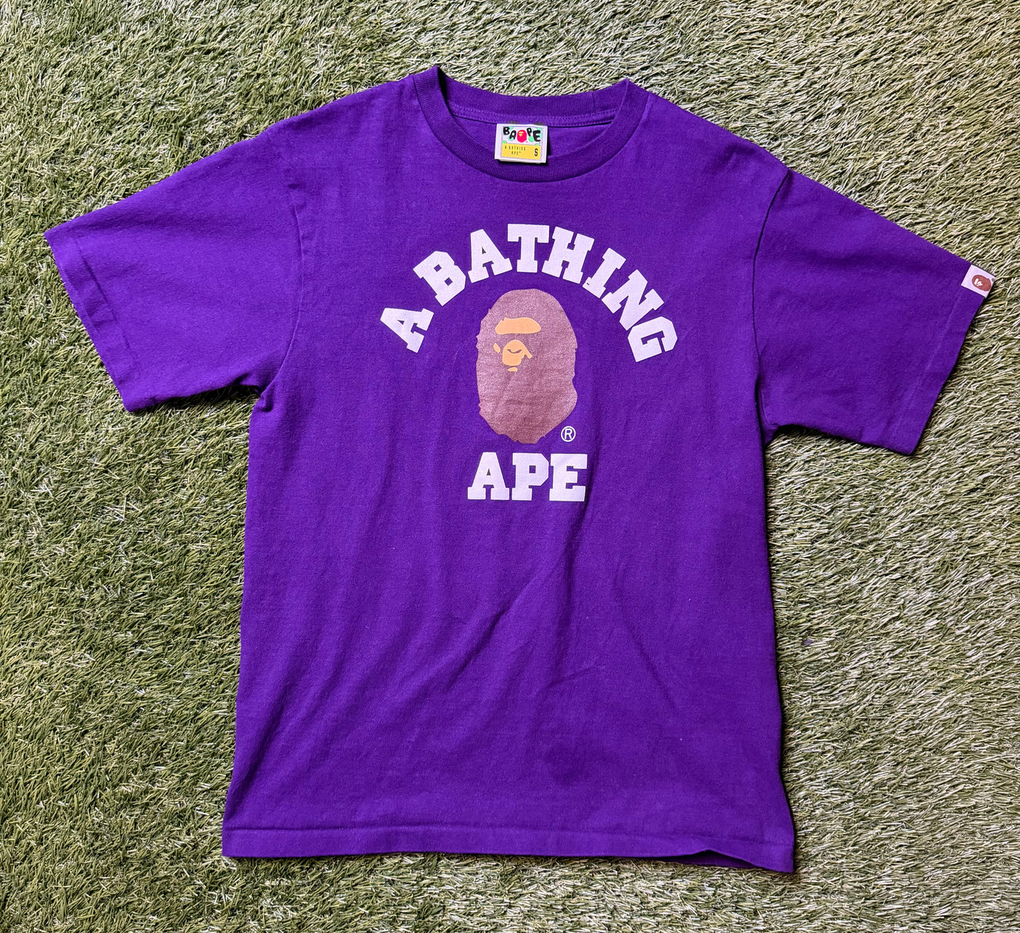 Bape College Logo Purple T Shirt