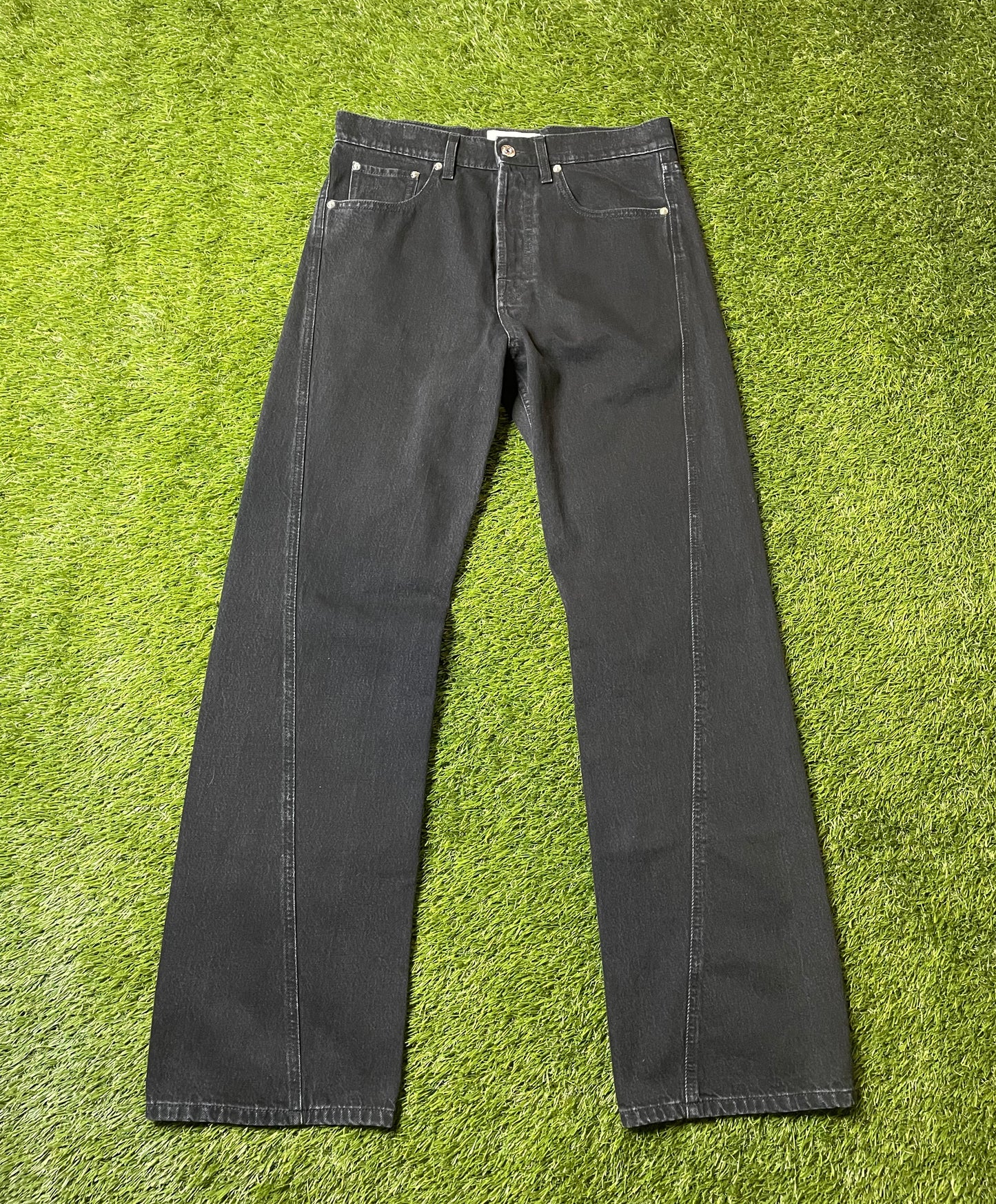 Lanvin Black Twisted Hem Jeans