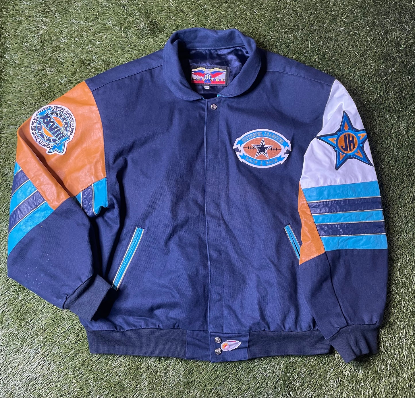 Vintage 1993 Dallas Cowboys Back to back Champs Jeff Hamilton Jacket