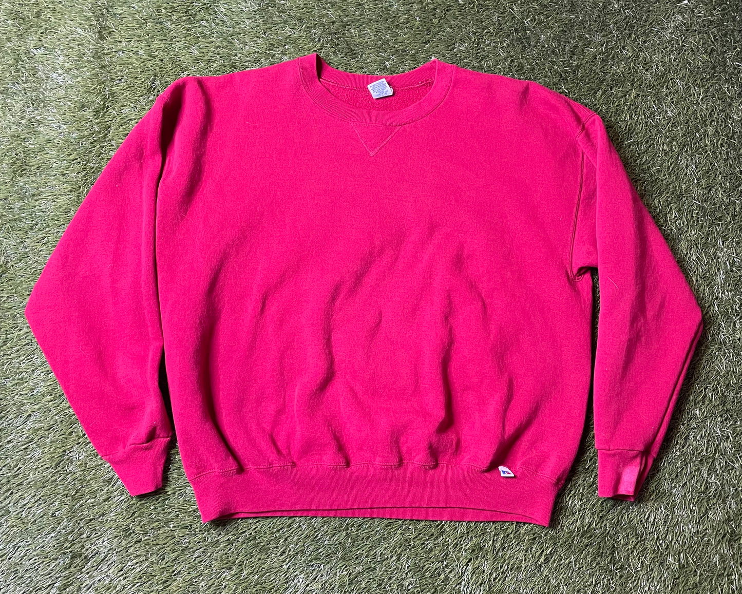 Vintage 90's Russel Red Blank Crewneck