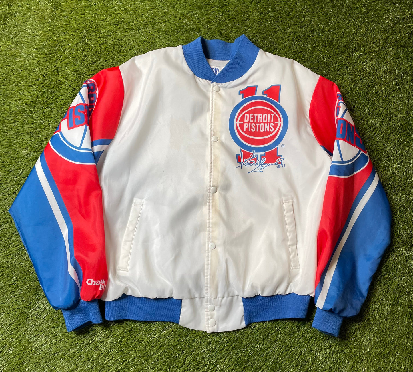 Vintage Isiah Thomas Detroit Pistons Chalk Line Jacket