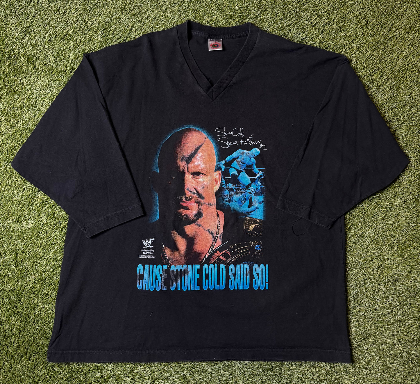 Vintage 90's Stone Cold WWF 3/4 T Shirt