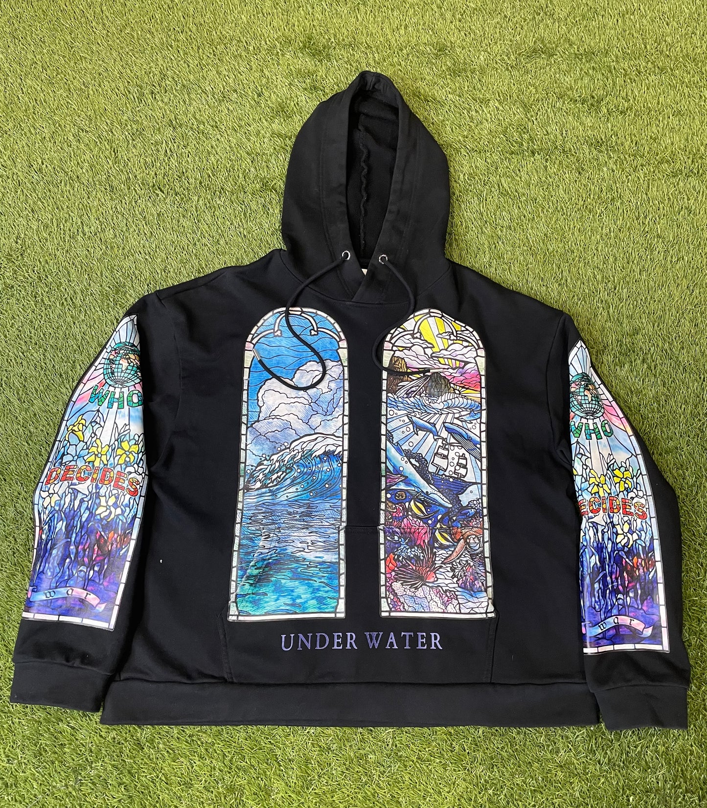 Who Decides War Stain Glass Hoodie
