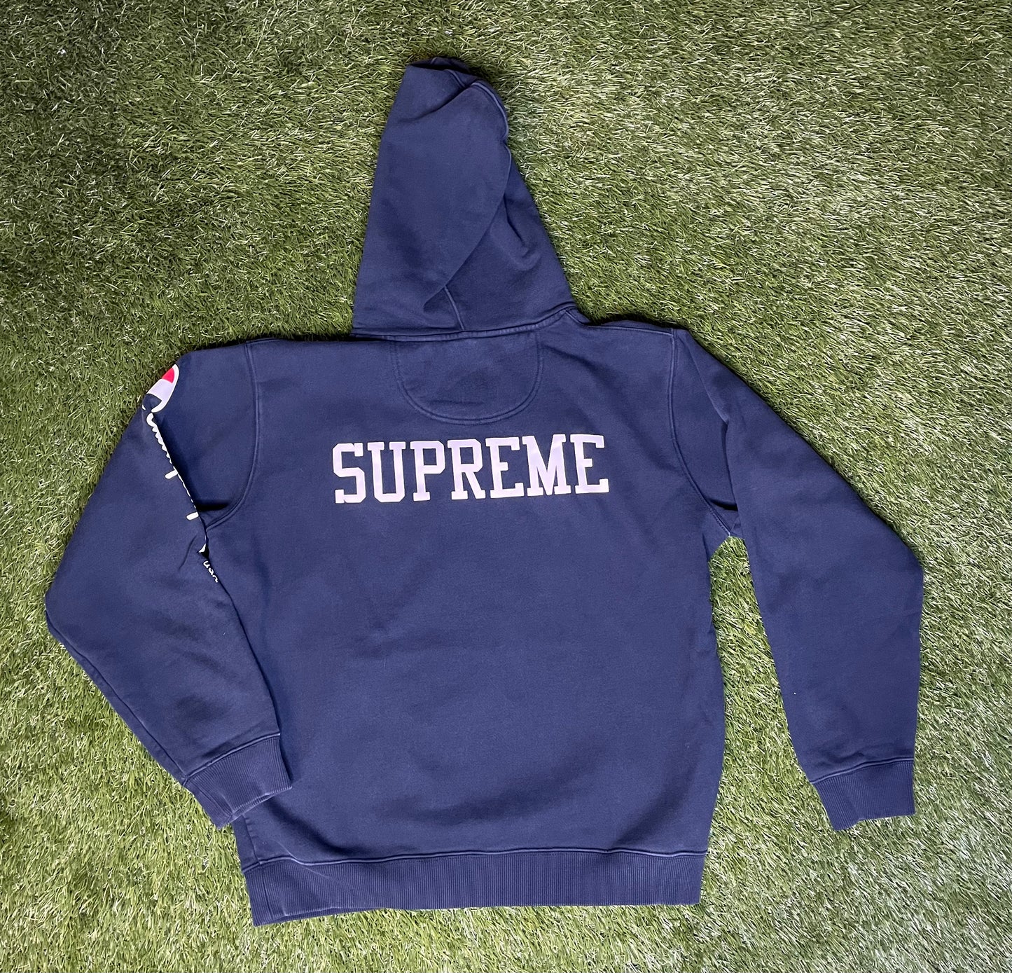 Supreme x Champion Pull Over Hoodie Navy