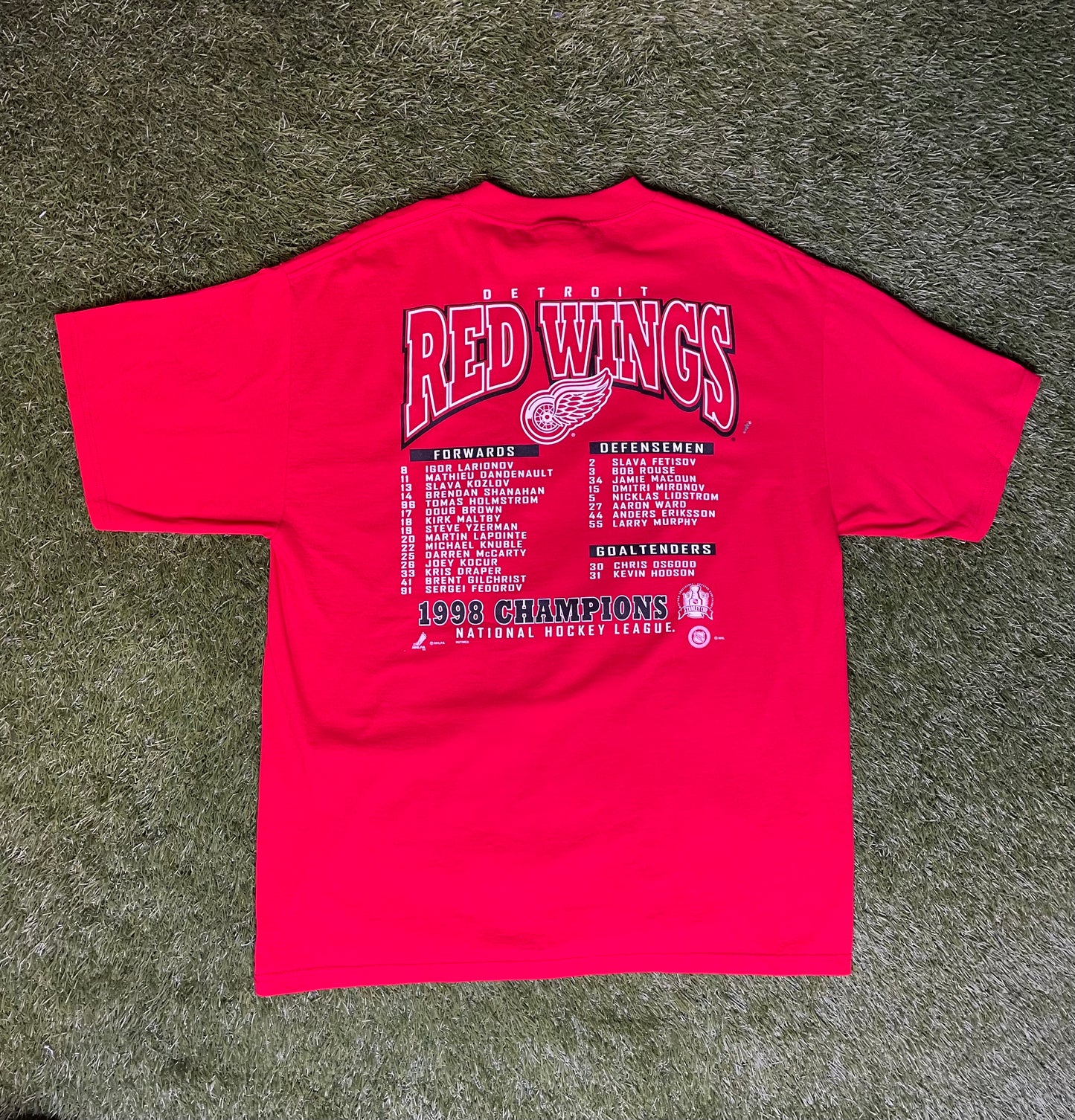 Vintage 1998 NWT Detroit Red Wings Stanley Cup Champs T Shirt