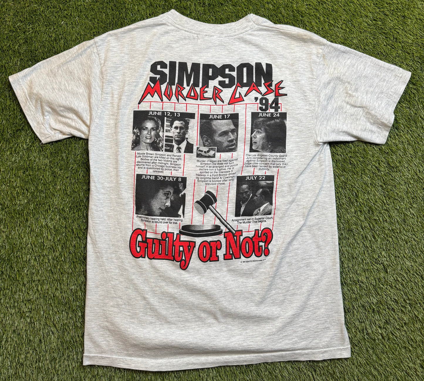 Vintage 1994 Dateline OJ Simpson Trial T Shirt