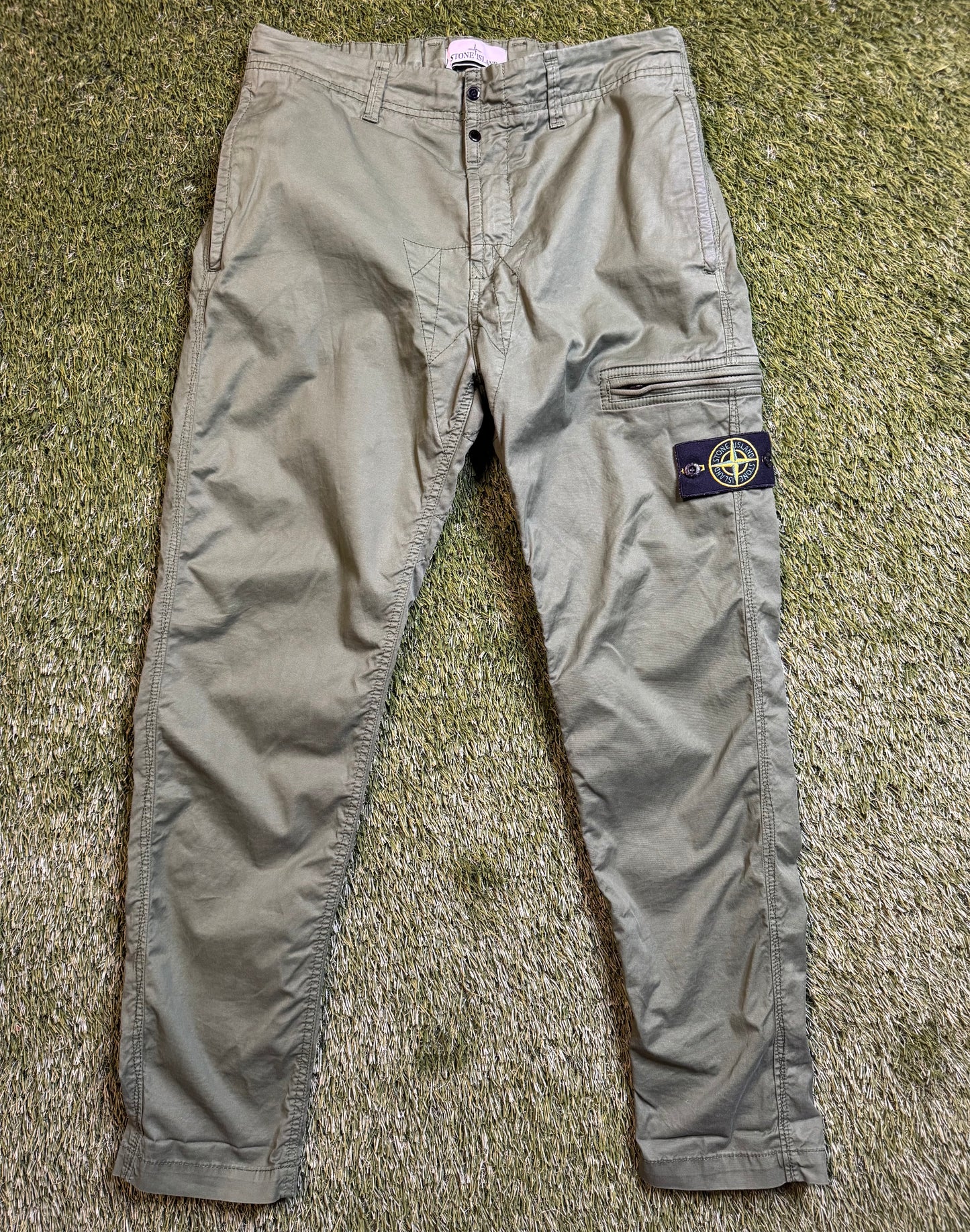 Stone Island Olive Single Pocket Cargo Pants