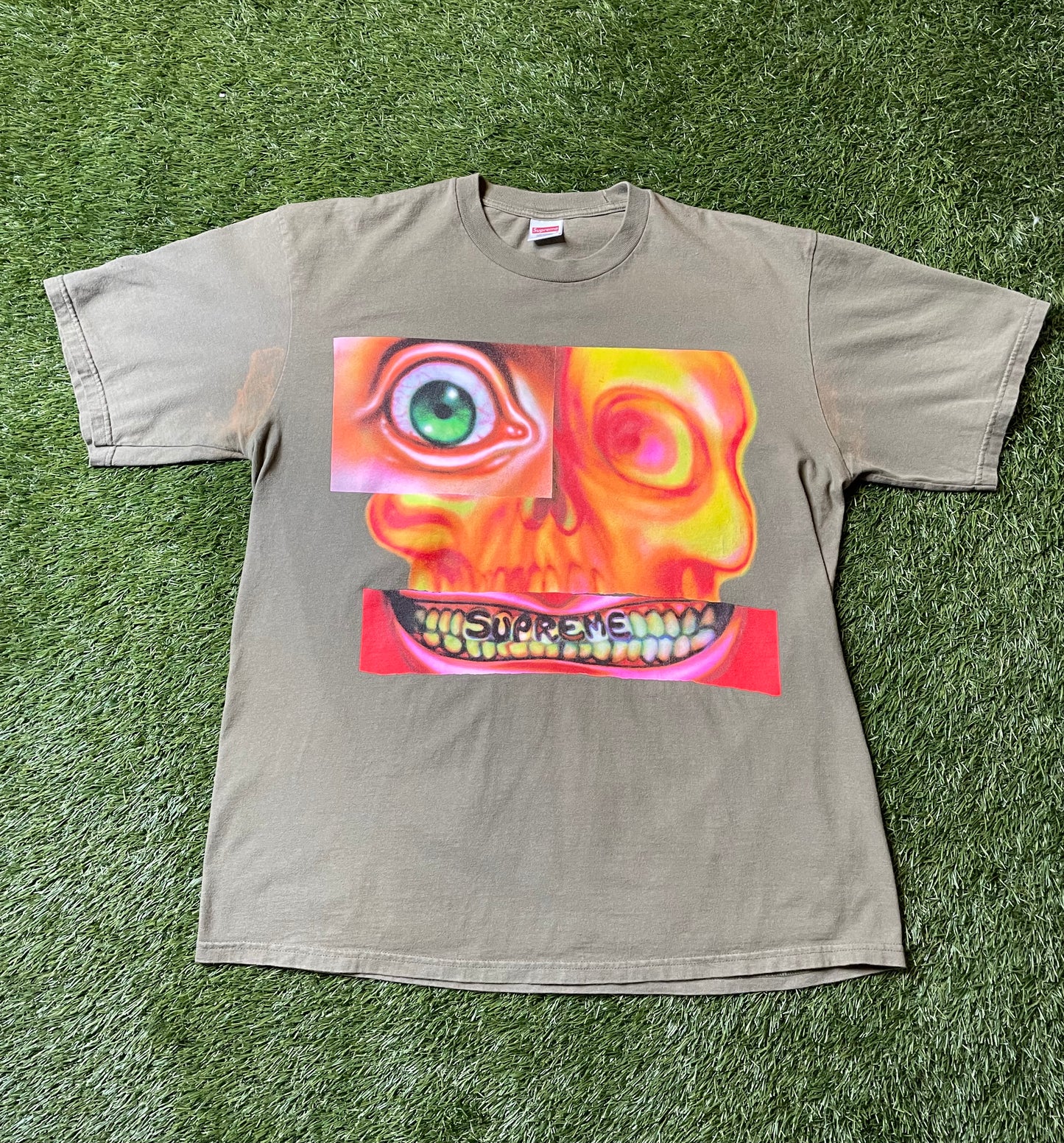 Supreme Face Olive T Shirt