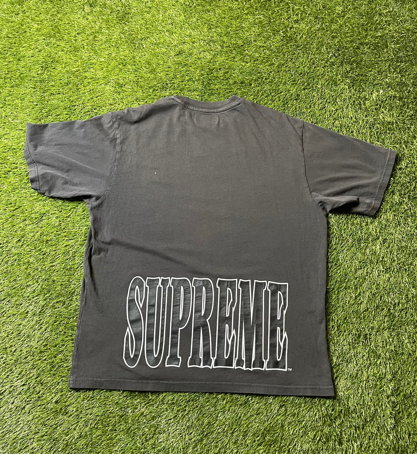 Supreme Spellout Faded Black T Shirt