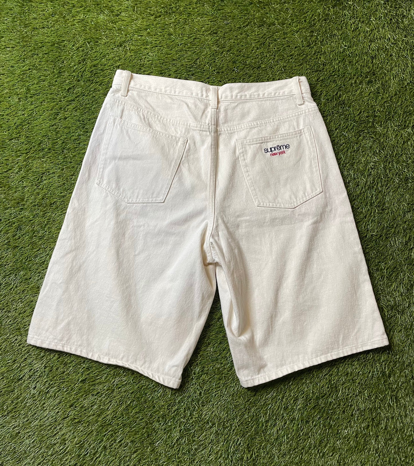 Supreme Baggy Selvedge White Denim Shorts