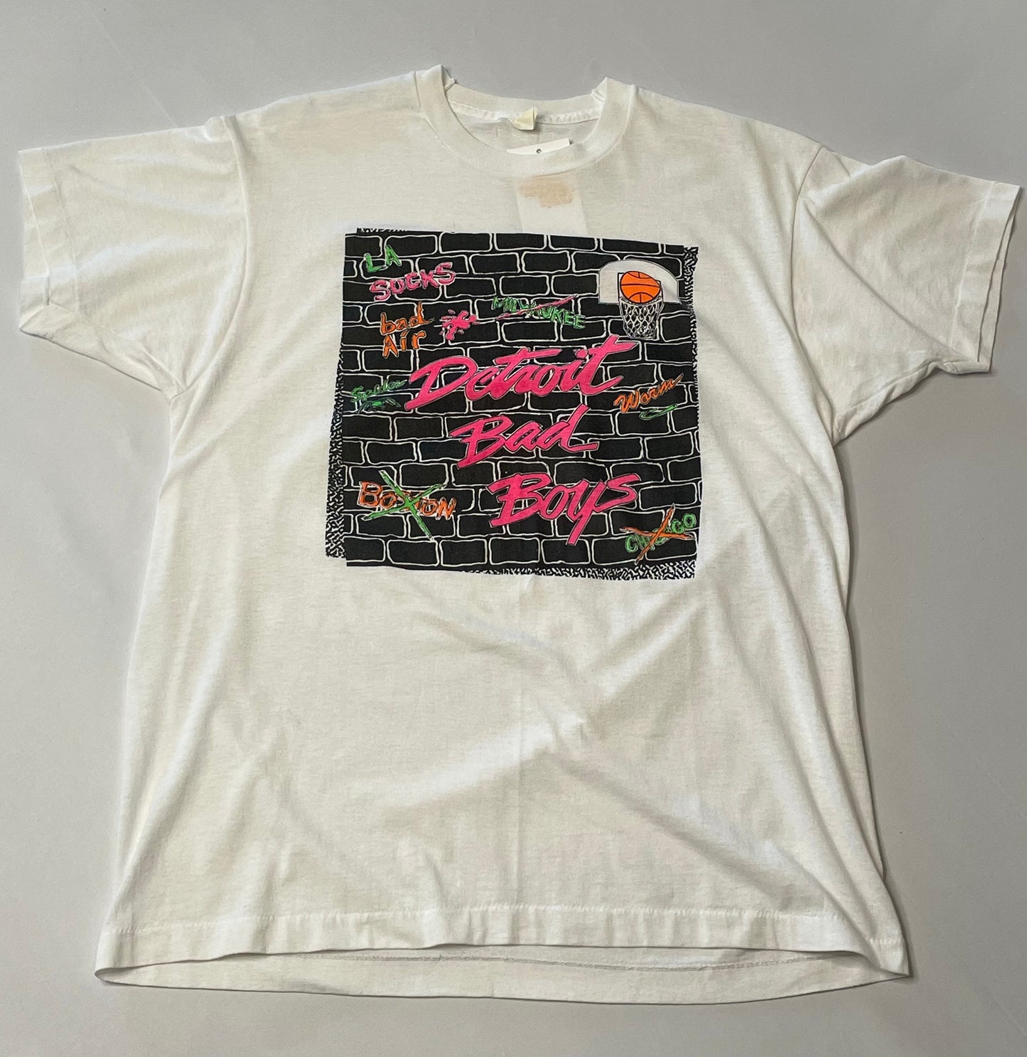 Vintage Detroit Pistons Bad Boys Brick Wall T Shirt