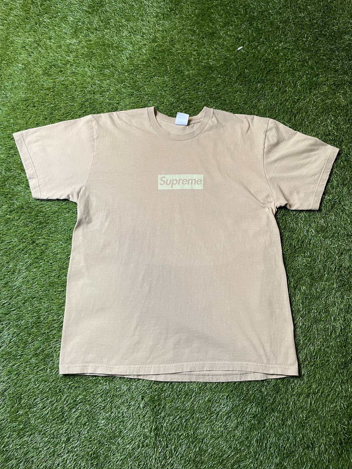Supreme Beige Box logo T Shirt