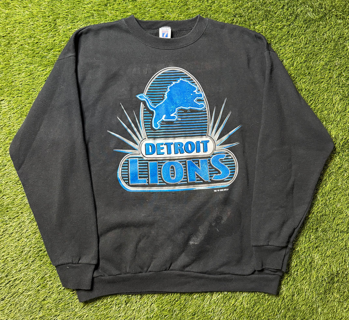 Vintage 1996 Detroit Lions Black Crewneck