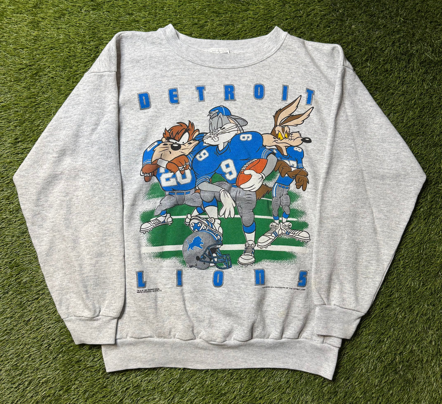 Vintage 1993 Detroit Lions Looney Toons Crewneck