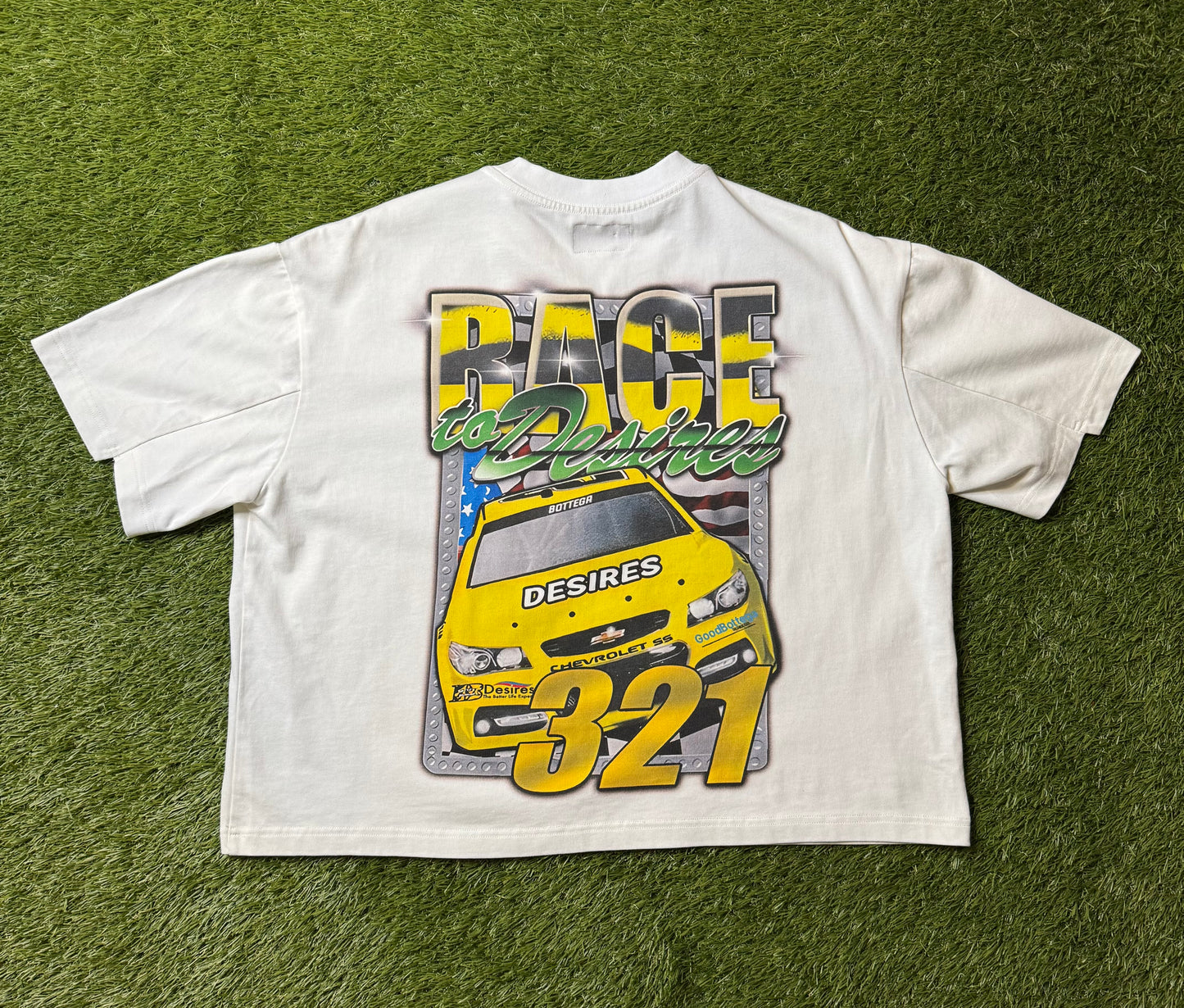 Bottega Desires White Race Nascar T Shirt