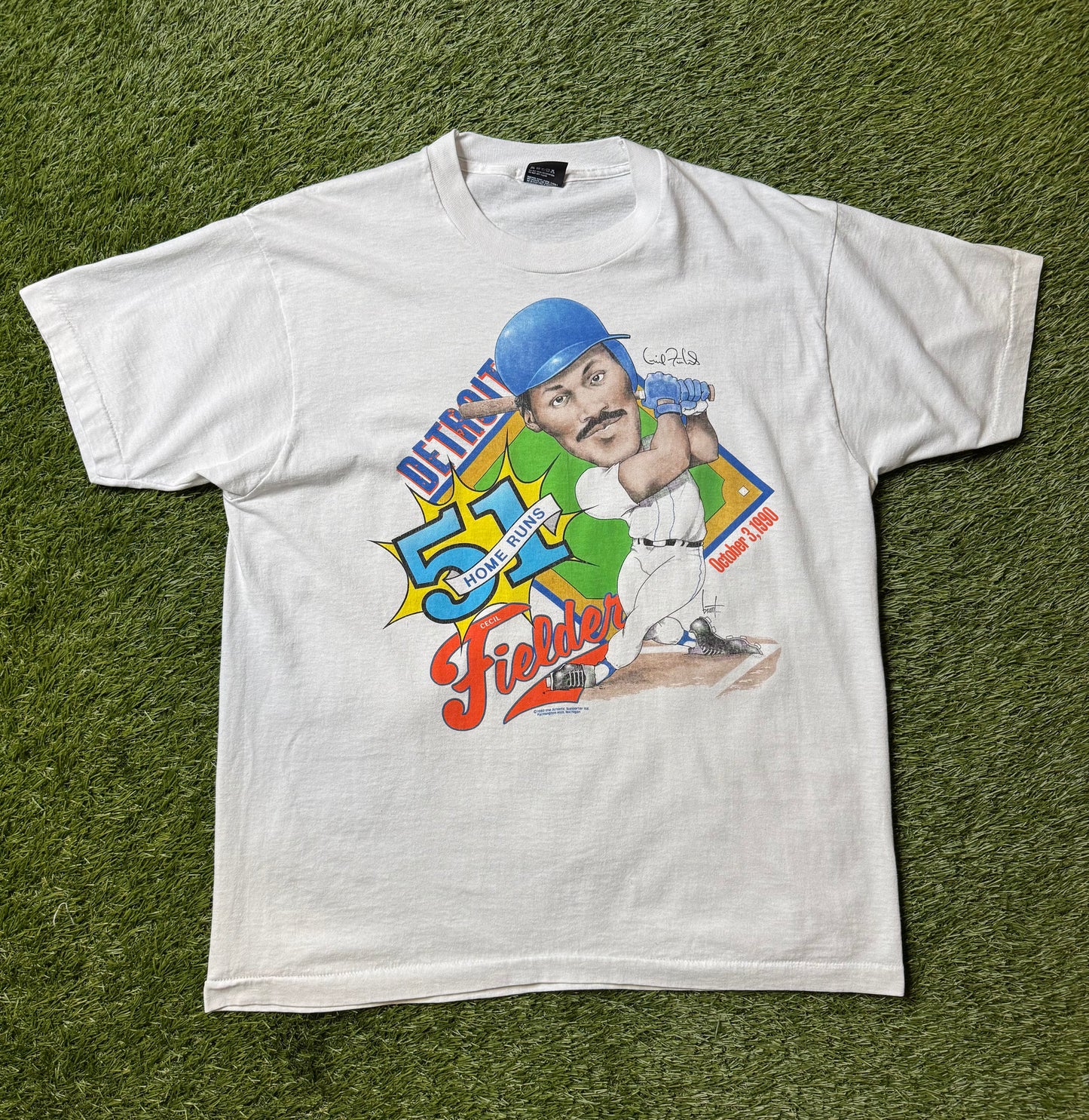 Vintage 1990 Cecil Fielder Detroit Tigers T Shirt