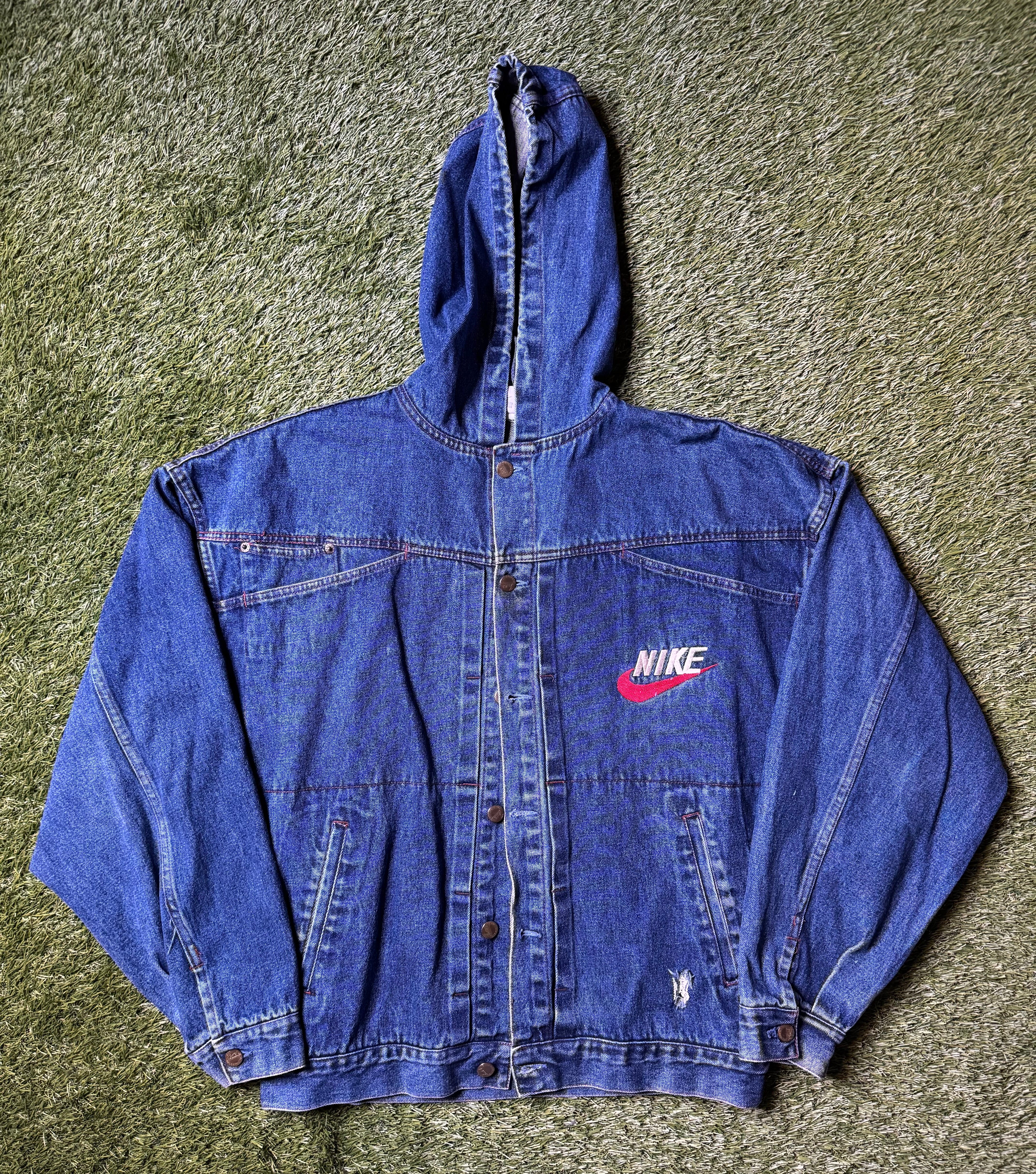 Vintage 90's Nike Denim jacket – Thevintagevaultclawson