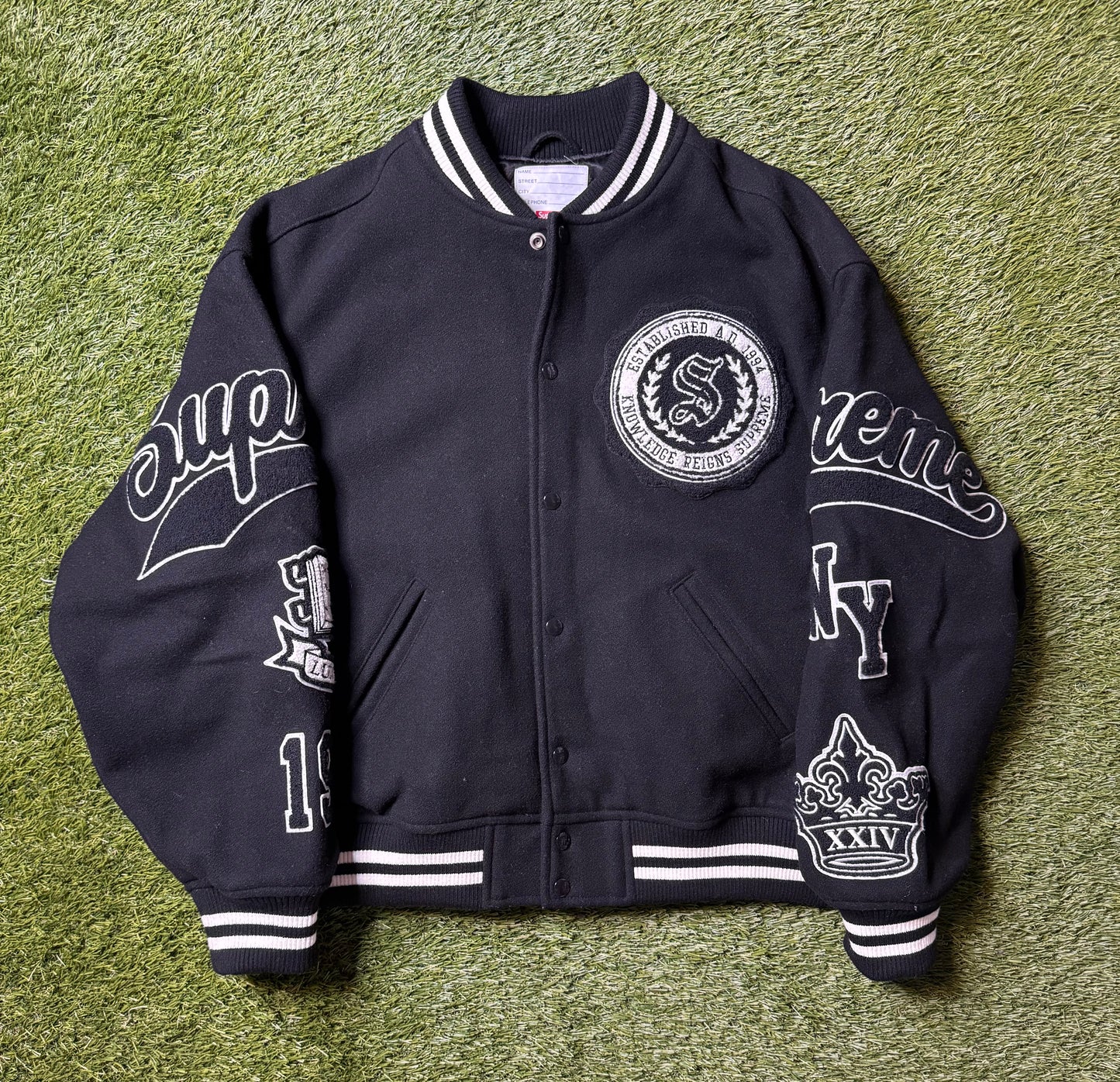 Supreme Veritas Varsity Jacket Black